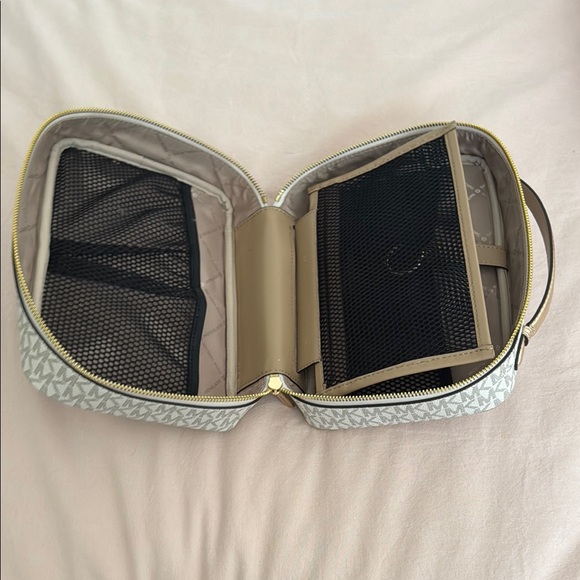 Michael Kors White Monogram Cosmetic Bag - Picture 5 of 5